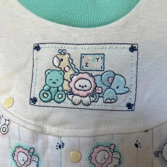 Vintage 90s toys r us onesie baby coveralls pajamas unisex animals embroidered - Picture 2 of 6
